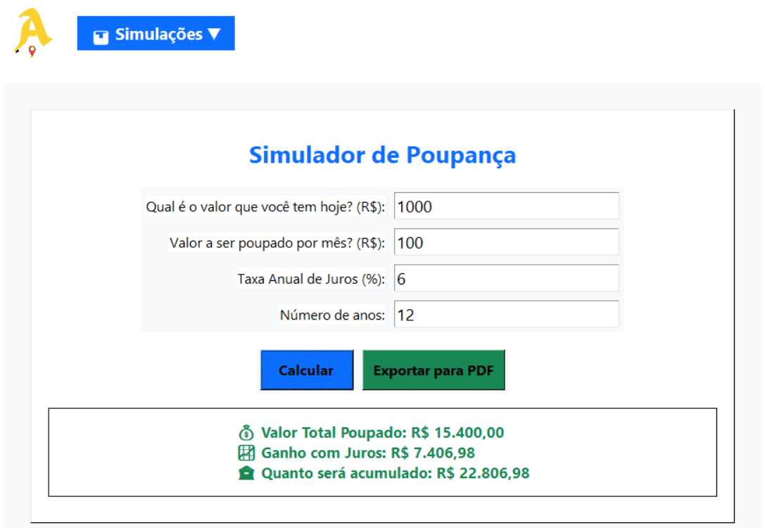 Simulador de Poupança